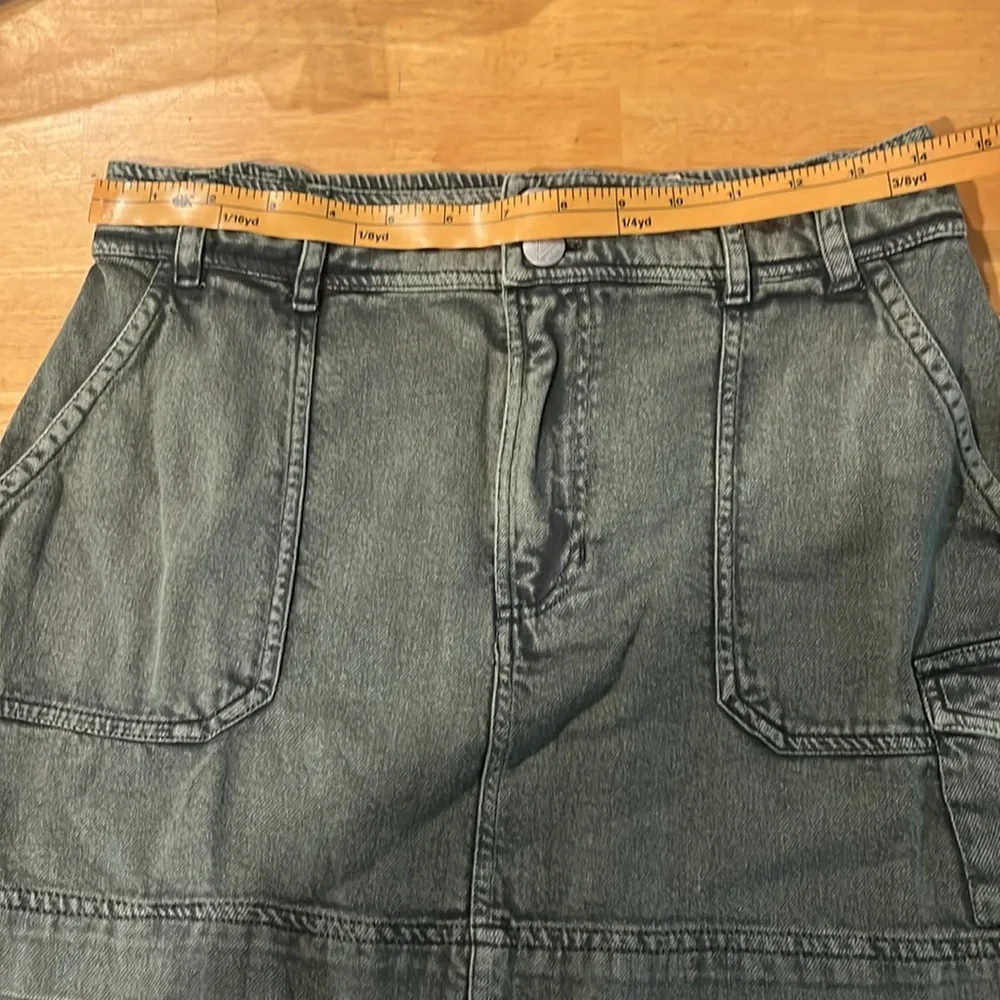 🛍️# 2379 NWT ROXY Cotton Green Jean Mini - Picture 6 of 10